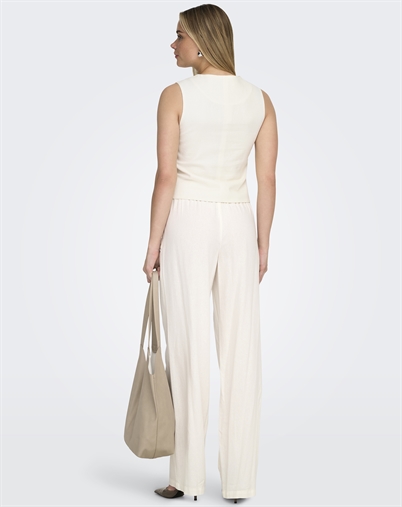 Only - ONLGoa Linen Pull-Up Bukser - Cloud Dancer